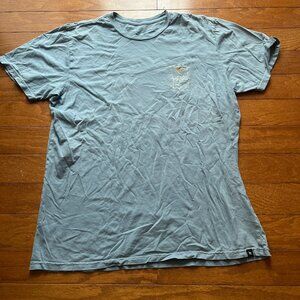 Rip Curl Mens Large Light Blue Hawaii Surf Sun Short Sleeve Surfing Hippie